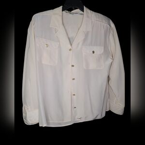 Adrianna Papel 100% Silk White Blouse